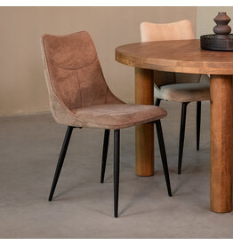 Damn LABEL51 Eetkamerstoel Riv - Clay - Cato - Zwart Metalen Frame