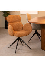 Damn LABEL51 Eetkamerstoel Vidar - Coral - Royal Boucle - Zwart Metalen Frame