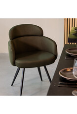 Damn LABEL51 Eetkamerstoel Dinner - Hunter - Breathe - Zwart Metalen Frame