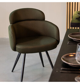 Damn LABEL51 Eetkamerstoel Dinner - Hunter - Breathe - Zwart Metalen Frame