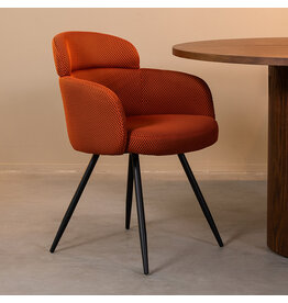 Damn LABEL51 Eetkamerstoel Dinner - Rust - Breathe - Zwart Metalen Frame