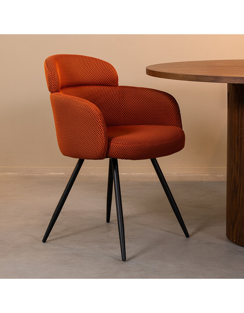Damn LABEL51 Eetkamerstoel Dinner - Rust - Breathe - Zwart Metalen Frame