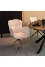 Damn LABEL51 Eetkamerstoel Lasse - Naturel - Canyon - Taupe Metalen Frame