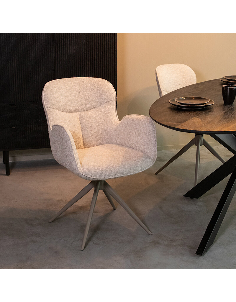 Damn LABEL51 Eetkamerstoel Lasse - Naturel - Canyon - Taupe Metalen Frame