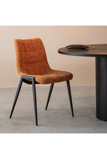 Damn LABEL51 Eetkamerstoel Noor - Cognac - Elite - Zwart Metalen Frame