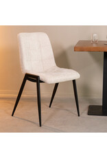Damn LABEL51 Eetkamerstoel Noor - Naturel - Elite - Zwart Metalen Frame