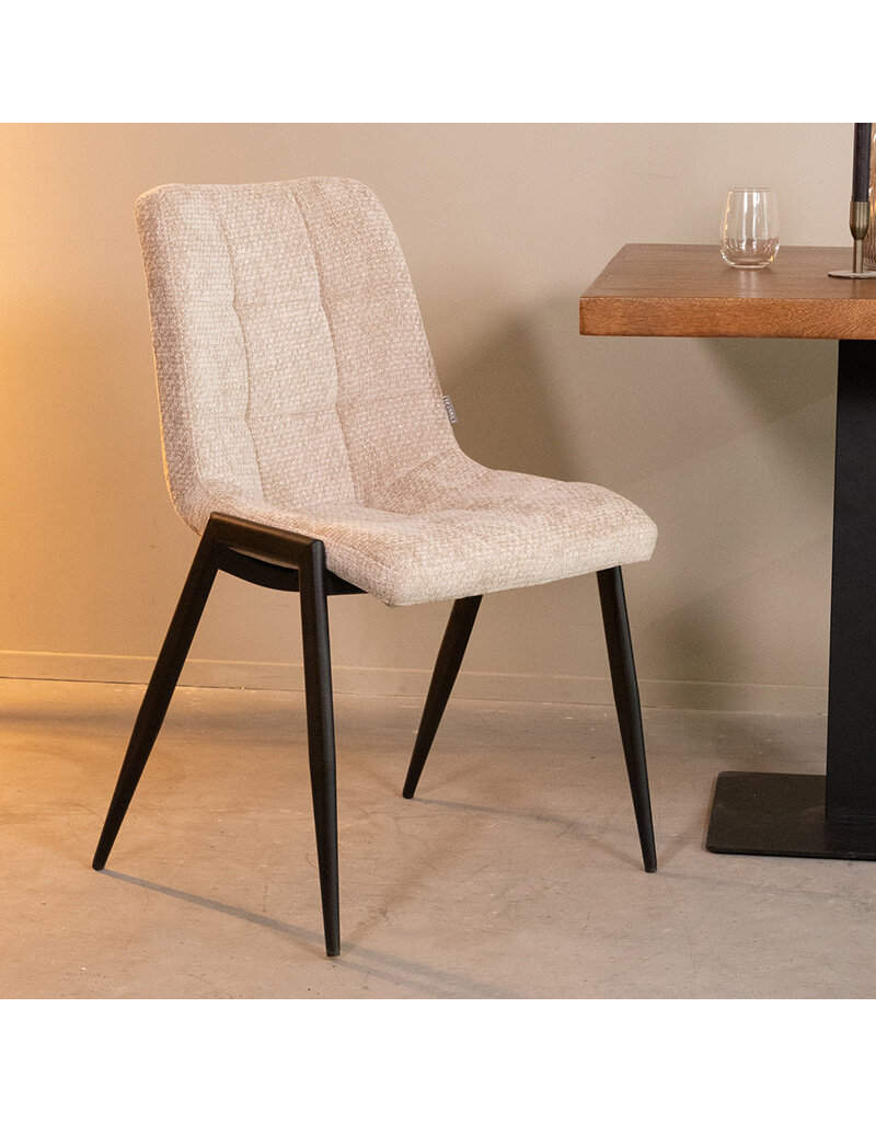 Damn LABEL51 Eetkamerstoel Noor - Clay - Elite - Zwart Metalen Frame