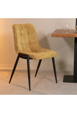 Damn LABEL51 Eetkamerstoel Noor - Mustard - Elite - Zwart Metalen Frame