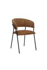 Damn LABEL51 Eetkamerstoel Luuk - Cognac - Elite - Zwart Metalen Frame