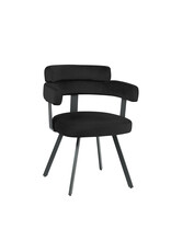 Damn LABEL51 Eetkamerstoel Bardio - Zwart - Fluweel - Zwart Metalen Frame