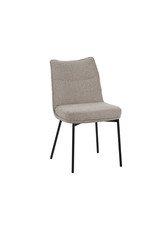 Damn LABEL51 Eetkamerstoel Lennon - Naturel - Royal Boucle - Zwart Metalen Frame