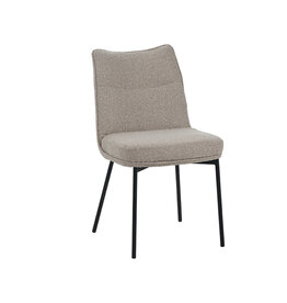 Damn LABEL51 Eetkamerstoel Lennon - Naturel - Royal Boucle - Zwart Metalen Frame