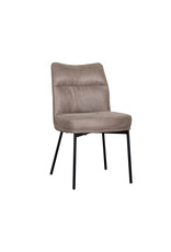 Damn LABEL51 Eetkamerstoel Lennon - Taupe - Micro Suede - Zwart Metalen Frame