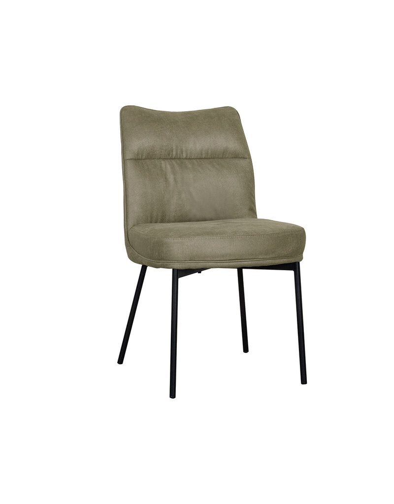 Damn LABEL51 Eetkamerstoel Lennon - Moss - Micro Suede - Zwart Metalen Frame