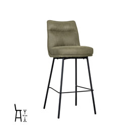 Damn LABEL51 Eetkamerstoel Lennon - Moss - Micro Suede - Hoog