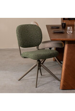 Damn LABEL51 Eetkamerstoel Geneva - Forest - Royal Boucle - Forest Metalen Frame