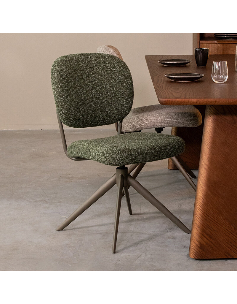Damn LABEL51 Eetkamerstoel Geneva - Forest - Royal Boucle - Forest Metalen Frame