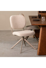 Damn LABEL51 Eetkamerstoel Geneva - Naturel - Royal Boucle - Taupe Metalen Frame