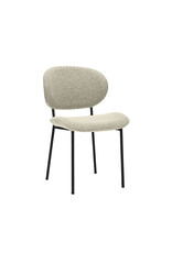 Damn LABEL51 Eetkamerstoel Senn - Naturel - Royal Boucle - Zwart Metalen Frame