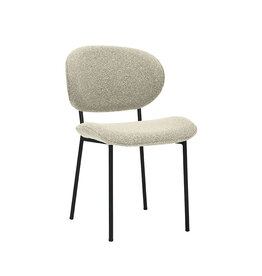 Damn LABEL51 Eetkamerstoel Senn - Naturel - Royal Boucle - Zwart Metalen Frame