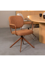 Damn LABEL51 Eetkamerstoel Basel - Coral - Royal Boucle - Coral Metalen Frame