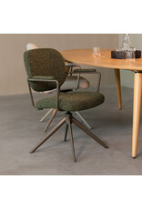 Damn LABEL51 Eetkamerstoel Basel - Forest - Royal Boucle - Forest Metalen Frame