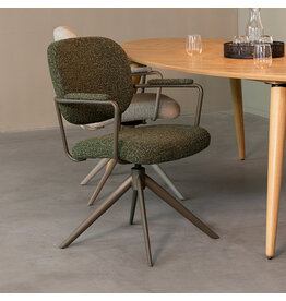 Damn LABEL51 Eetkamerstoel Basel - Forest - Royal Boucle - Forest Metalen Frame