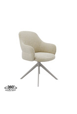 Damn LABEL51 Eetkamerstoel Bern - Naturel - Royal Boucle - Taupe Metalen Frame