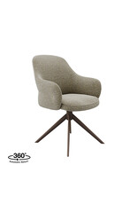 Damn LABEL51 Eetkamerstoel Bern - Mushroom - Royal Boucle - Brons Metalen Frame