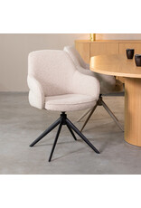 Damn LABEL51 Eetkamerstoel Bern - Naturel - Royal Boucle - Zwart Metalen Frame