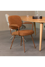 Damn LABEL51 Eetkamerstoel Lausanne - Coral - Royal Boucle - Coral Metalen Frame