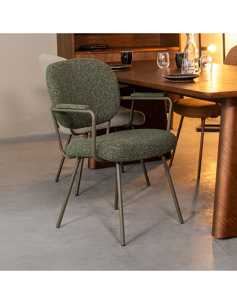 Damn LABEL51 Eetkamerstoel Lausanne - Forest - Royal Boucle - Forest Metalen Frame