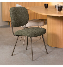 Damn LABEL51 Eetkamerstoel Singapore - Forest - Royal Boucle - Forest Metalen Frame