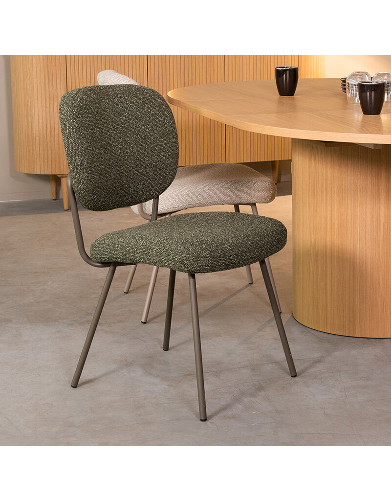 Damn LABEL51 Eetkamerstoel Singapore - Forest - Royal Boucle - Forest Metalen Frame
