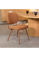 Damn LABEL51 Eetkamerstoel Singapore - Coral - Royal Boucle - Coral Metalen Frame