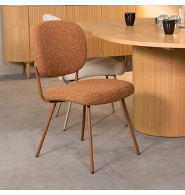 Damn LABEL51 Eetkamerstoel Singapore - Coral - Royal Boucle - Coral Metalen Frame