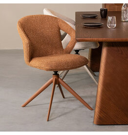 Damn LABEL51 Eetkamerstoel Zurich - Coral - Royal Boucle - Coral Metalen Frame