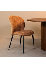 Damn LABEL51 Eetkamerstoel Vino - Cognac - Elite - Zwart Metalen Frame