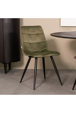 Damn LABEL51 Eetkamerstoel Bistro - Hunter - Fluweel - Zwart Metalen Frame