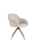 Damn LABEL51 Eetkamerstoel Fiby - Naturel - Elite - Taupe Metalen Frame