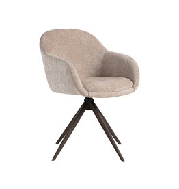 Damn LABEL51 Eetkamerstoel Fiby - Clay - Elite - Brons Metalen Frame