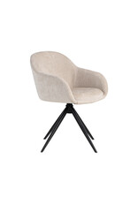 Damn LABEL51 Eetkamerstoel Fiby - Naturel - Elite - Zwart Metalen Frame