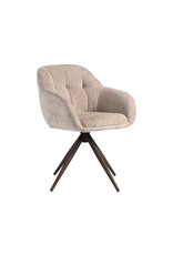 Damn LABEL51 Eetkamerstoel Esma - Clay - Elite - Brons Metalen Frame