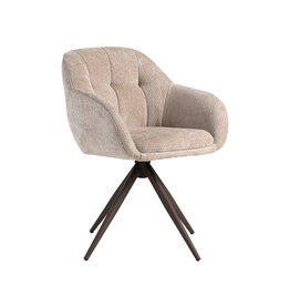 Damn LABEL51 Eetkamerstoel Esma - Clay - Elite - Brons Metalen Frame