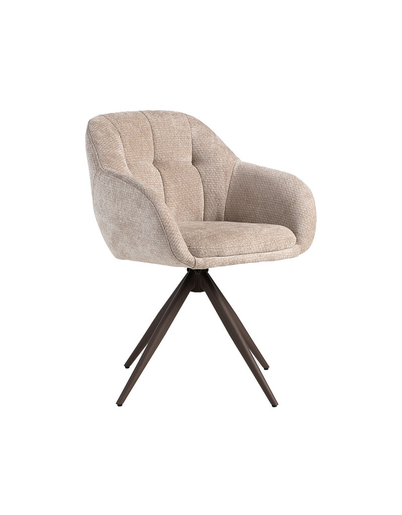 Damn LABEL51 Eetkamerstoel Esma - Clay - Elite - Brons Metalen Frame