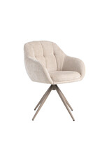 Damn LABEL51 Eetkamerstoel Esma - Naturel - Elite - Taupe Metalen Frame