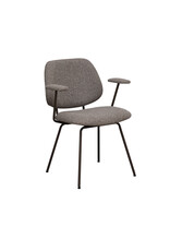 Damn LABEL51 Eetkamerstoel Loreto - Mushroom - Royal Boucle - Brons Metalen Frame