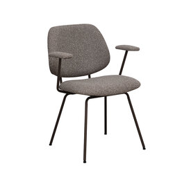 Damn LABEL51 Eetkamerstoel Loreto - Mushroom - Royal Boucle - Brons Metalen Frame