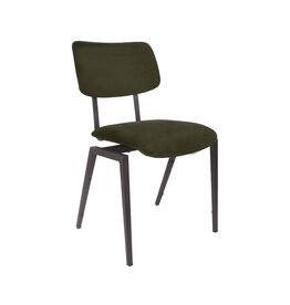 Damn LABEL51 Eetkamerstoel Stapelbaar - Hunter - Fluweel - Zwart Metalen Frame
