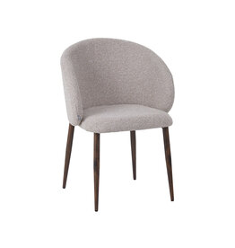 Damn LABEL51 Eetkamerstoel Yuki - Naturel - Royal Boucle - Walnoot Houten Frame